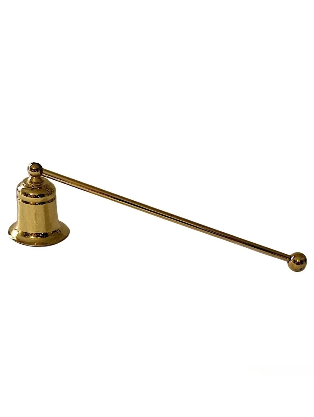 Vintage Brass Candle Snuffer Long Handle Bell Shaped Candle Extinguisher Décor
